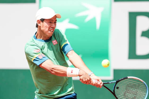 TENNIS - French Open 2021 PARIS,FRANCE,02.June.21 - TENNIS - ATP, Tennis Herren World Tour, French Open, Roland Garros, Grand Slam. Image shows Kei Nishikori (JPN).  GEPAxpictures xPatrickxSteiner