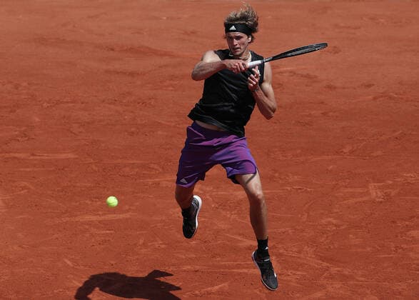 (210602) -- PARIS, June 2, 2021 -- Alexander Zverev of Germany returns the ball during the men s singles second round match between Alexander Zverev of Germany and Roman Safiullin of Russia at the French Open tennis tournament at Roland Garros in Paris, France, June 2, 2021. ) (SP)FRANCE-PARIS-TENNIS-ROLAND GARROS-FRENCH OPEN-MEN S SINGLES-DAY 4 GaoxJing 