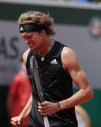 (210602) -- PARIS, June 2, 2021 -- Alexander Zverev of Germany reacts during the men s singles second round match between Alexander Zverev of Germany and Roman Safiullin of Russia at the French Open tennis tournament at Roland Garros in Paris, France, June 2, 2021. ) (SP)FRANCE-PARIS-TENNIS-ROLAND GARROS-FRENCH OPEN-MEN S SINGLES-DAY 4 GaoxJing 