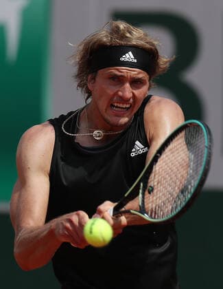 (210602) -- PARIS, June 2, 2021 -- Alexander Zverev of Germany returns the ball during the men s singles second round match between Alexander Zverev of Germany and Roman Safiullin of Russia at the French Open tennis tournament at Roland Garros in Paris, France, June 2, 2021. ) (SP)FRANCE-PARIS-TENNIS-ROLAND GARROS-FRENCH OPEN-MEN S SINGLES-DAY 4 GaoxJing 