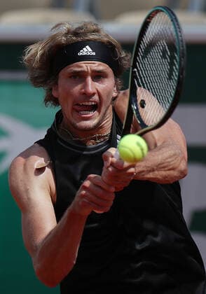 (210602) -- PARIS, June 2, 2021 -- Alexander Zverev of Germany returns the ball during the men s singles second round match between Alexander Zverev of Germany and Roman Safiullin of Russia at the French Open tennis tournament at Roland Garros in Paris, France, June 2, 2021. ) (SP)FRANCE-PARIS-TENNIS-ROLAND GARROS-FRENCH OPEN-MEN S SINGLES-DAY 4 GaoxJing 
