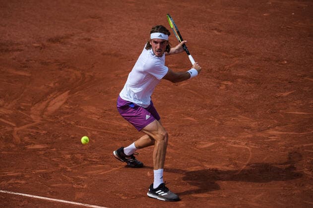 Stefanos Tsitsipas ( Grece ) TENNIS : Roland Garros 2021 - Internationaux de France - 02 06 2021 FedericoPestellini Panoramic 