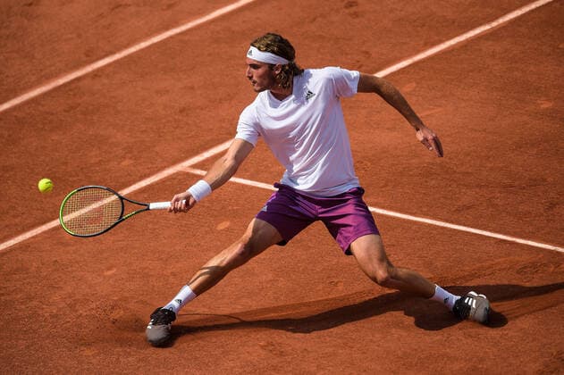 Stefanos Tsitsipas ( Grece ) TENNIS : Roland Garros 2021 - Internationaux de France - 02 06 2021 FedericoPestellini Panoramic 