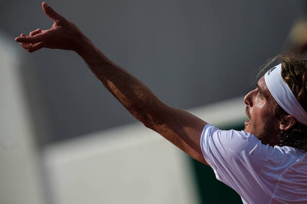 Stefanos Tsitsipas ( Grece ) TENNIS : Roland Garros 2021 - Internationaux de France - 02 06 2021 FedericoPestellini Panoramic 