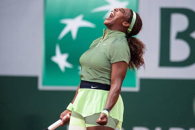 Attitude - Joie de Serena Williams ( Etats unis ) TENNIS : Roland Garros 2021 - Internationaux de France - 02 06 2021 FedericoPestellini Panoramic 