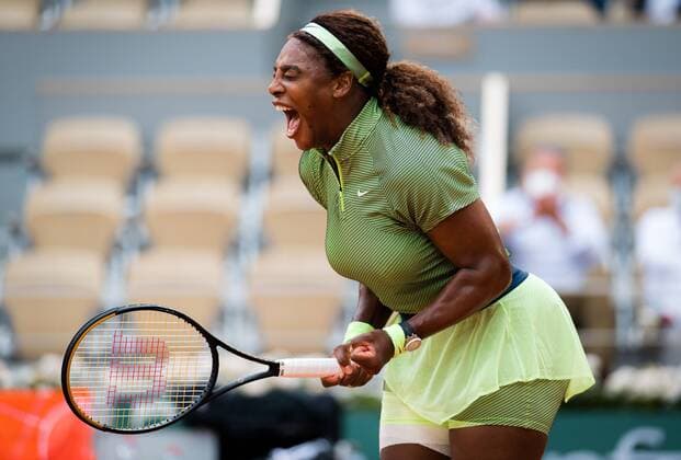 Mandatory Credit: Photo by Rob Prange Shutterstock (12000886ga) Serena Williams of the United States in action during the second round at the 2021 Roland Garros Grand Slam Tournament French Open Tennis, Day Four, Roland Garros, Paris, France - 02 Jun 2021 French Open Tennis, Day Four, Roland Garros, Paris, France - 02 Jun 2021  Copyright: xRobxPrange Shutterstockx 12000886ga