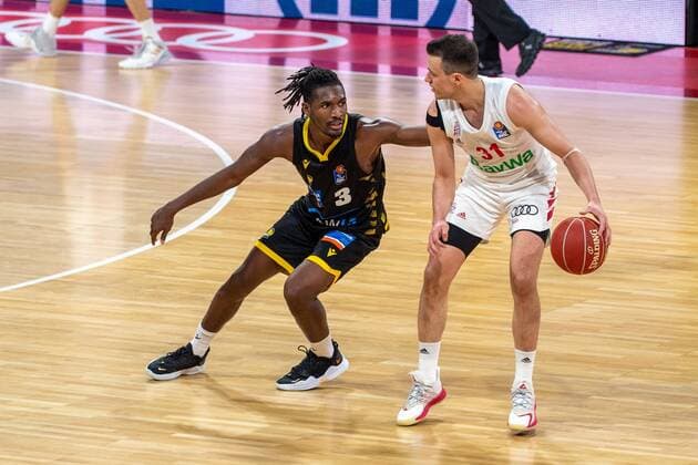 Jaleen Smith 3 MHP Riesen Ludwigsburg , Zan Mark Sisko 31 FC Bayern , FC Bayern Basketball vs MHP Riesen Ludwigsburg BBL Playoffs, Semifinals, 02 06 2021 Muenchen Bayern Germany Copyright: xkolbert-press UlrichxGamelx