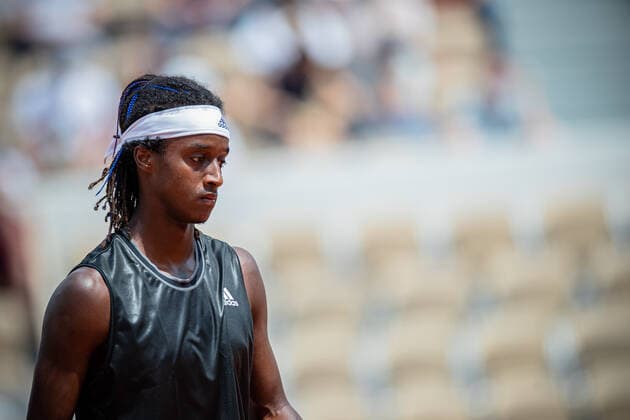 Mikael YMER of Sweden gestures against Gael MONFILS of France on the second round of the French Open tennis tournament at Roland Garros in Paris, France, 3 June 2021. Roland Garros 2021 will run from 30 May to 13 June 2021.  Copyright: xAurelienxMorissardx