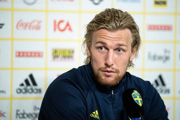 Fußball, Nationalteam Schweden Pressekonferenz 210603 Emil Forsberg of the Swedish national football team during a press conference, PK, Pressekonferenz on June 3, 2021 in Stockholm. Photo: Joel Marklund BILDBYRAN kod JM JM0118 bbeng fotboll football soccer fotball presskonferens press conference sverige sweden sverige a *** 210603 Emil Forsberg of the Swedish national football team during a press conference on June 3, 2021 in Stockholm Photo Joel Marklund BILDBYRAN kod JM JM0118 bbeng fotboll football soccer fotball presskonferens press conference sverige sweden sverige a,  Copyright: JOELxMARKLUND BB210603JM081