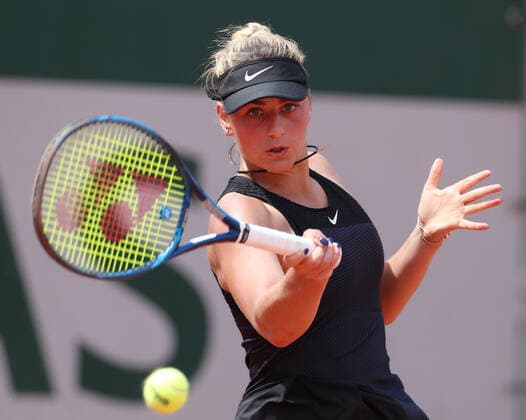 (210603) -- PARIS, June 3, 2021 -- Marta Kostyuk of Ukraine competes during the women s singles second round match between Zheng Saisai of China and Marta Kostyuk of Ukraine at the French Open tennis tournament at Roland Garros in Paris, France, June 3, 2021. ) (SP)FRANCE-PARIS-TENNIS-ROLAND GARROS-FRENCH OPEN-WOMEN S SINGLES-DAY 5 GaoxJing 
