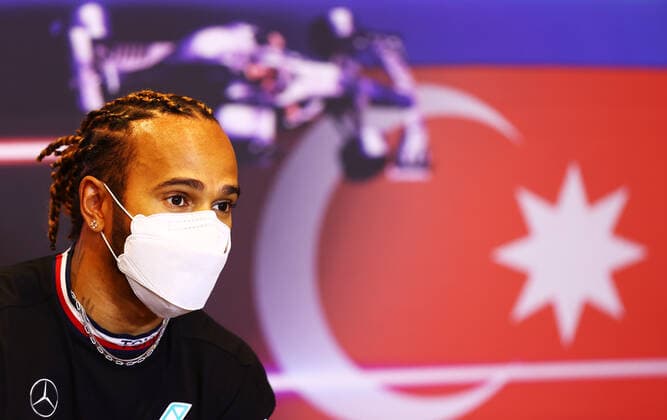 F1 Grand Prix of Azerbaijan 44 Lewis Hamilton (GBR, Mercedes-AMG Petronas F1 Team), F1 Grand Prix of Azerbaijan at Baku City Circuit on June 3, 2021 in Baku, Azerbaijan. (Photo by Francois Nel Getty Images FIA Pool via HOCH ZWEI) Baku Baku City Circuit Azerbaijan Poolfoto HOCH ZWEI Pool Getty Images ,EDITORIAL USE ONLY