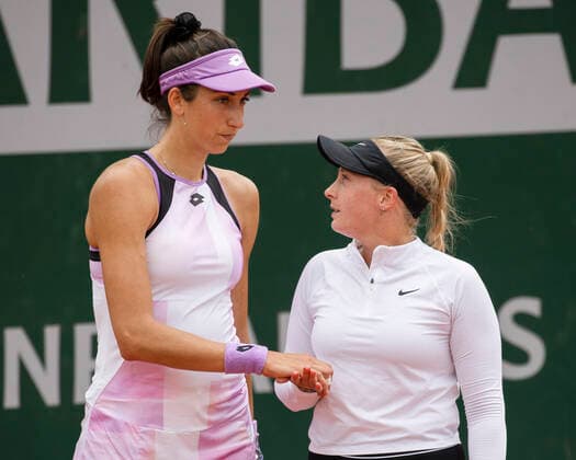 Georgina Garcia Perez Julia Wachaczyk white shirt Tennis French Open 2021 Grand Slam Roland Garros Paris France 3 June 2021 Copyright: xJuergenxHasenkopfx