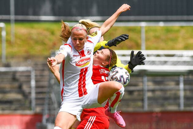 v li Mandy Islacker Köln, 8 , Alina Kraus Goalkeeper FFC Niederkirchen, 21 , Jasmin Mackert FFC Niederkirchen, 12 , Zweikampf, Duell, duel, tackle, tackling, Dynamik, Action, Aktion, 03 06 2021, Köln Deutschland , Fussball, 2 Frauen Bundesliga Süd, 1 FC Köln 1 FFC Niederkirchen, DFB DFL REGULATIONS PROHIBIT ANY USE OF PHOTOGRAPHS AS IMAGE SEQUENCES AND OR QUASI VIDEO xmhx