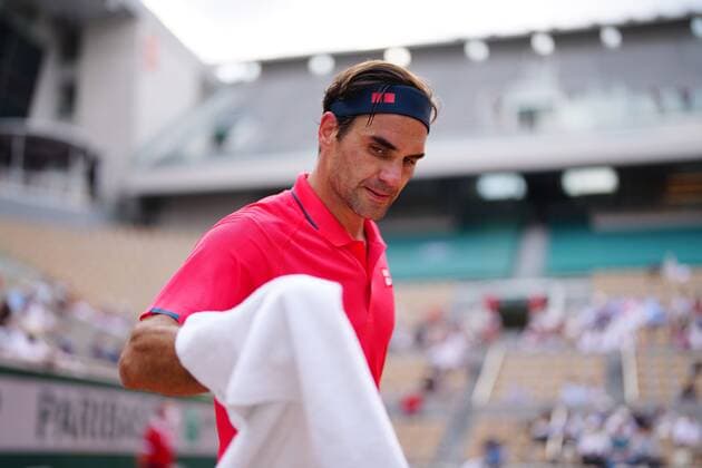 Mandatory Credit: Photo by Javier Garcia BPI Shutterstock (12010909hw) Roger Federer in second round action French Open Tennis, Day Five, Roland Garros, Paris, France - 03 Jun 2021 French Open Tennis, Day Five, Roland Garros, Paris, France - 03 Jun 2021  Copyright: xJavierxGarcia BPI Shutterstockx 12010909hw