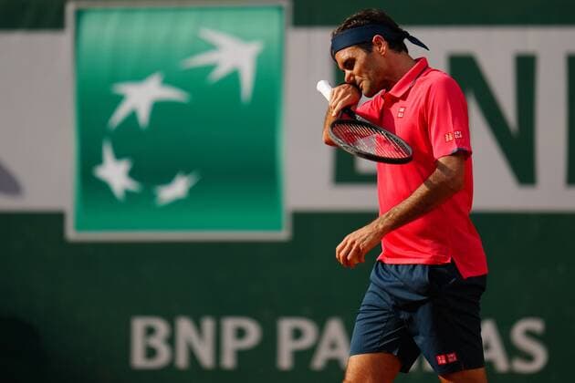 Mandatory Credit: Photo by Javier Garcia BPI Shutterstock (12010909jb) Roger Federer in second round action French Open Tennis, Day Five, Roland Garros, Paris, France - 03 Jun 2021 French Open Tennis, Day Five, Roland Garros, Paris, France - 03 Jun 2021  Copyright: xJavierxGarcia BPI Shutterstockx 12010909jb