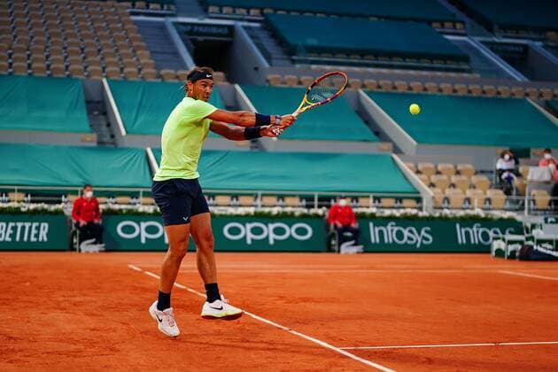 Mandatory Credit: Photo by Javier Garcia BPI Shutterstock (12010909kp) Rafael Nadal in action during the second round French Open Tennis, Day Five, Roland Garros, Paris, France - 03 Jun 2021 French Open Tennis, Day Five, Roland Garros, Paris, France - 03 Jun 2021  Copyright: xJavierxGarcia BPI Shutterstockx 12010909kp