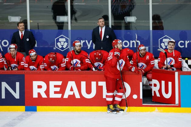 03 06 2021, Riga, Olympic Sports Centre, Quarterfinal Russia Canada 2021 IIHF Ice Hockey World Championship , ROC are sad for Team Canada victory Riga Riga Latvia  Copyright: xJustPictures.ch JarixPestelaccix