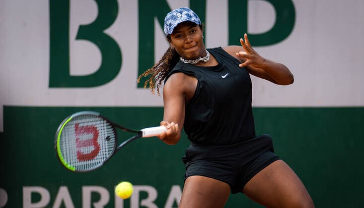 June 3, 2021, PARIS, FRANCE: Hailey Baptiste of the United States in action during her second-round match at the 2021 Roland Garros Grand Slam Tournament against Sofia Kenin of the United States PARIS FRANCE - ZUMAa181 0120200420st Copyright: xRobxPrangex
