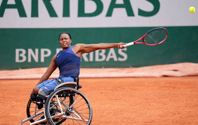 Mandatory Credit: Photo by Javier Garcia BPI Shutterstock (12014081af) Kgothatso Montjane during her Women s Wheelchair Singles quarter final match French Open Tennis, Day Six, Roland Garros, Paris, France - 04 Jun 2021 French Open Tennis, Day Six, Roland Garros, Paris, France - 04 Jun 2021  Copyright: xJavierxGarcia BPI Shutterstockx 12014081af