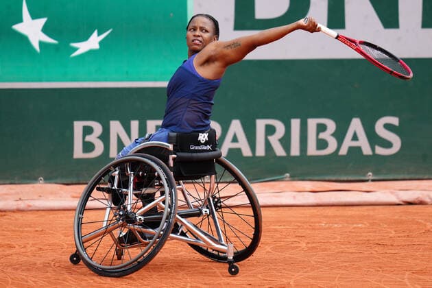 Mandatory Credit: Photo by Javier Garcia BPI Shutterstock (12014081ad) Kgothatso Montjane during her Women s Wheelchair Singles quarter final match French Open Tennis, Day Six, Roland Garros, Paris, France - 04 Jun 2021 French Open Tennis, Day Six, Roland Garros, Paris, France - 04 Jun 2021  Copyright: xJavierxGarcia BPI Shutterstockx 12014081ad
