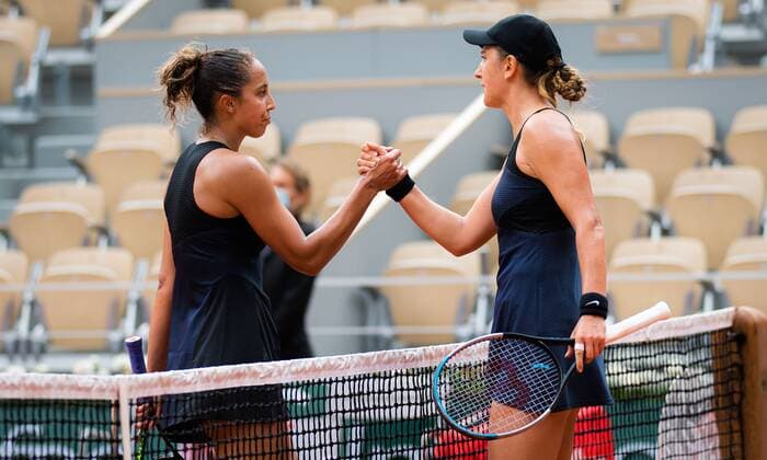 Mandatory Credit: Photo by Rob Prange Shutterstock (12014076g) Madison Keys of the United States & Victoria Azarenka of Belarus at the net after the third round of the 2021 Roland Garros Grand Slam Tournament French Open Tennis, Day Six, Roland Garros, Paris, France - 04 Jun 2021 French Open Tennis, Day Six, Roland Garros, Paris, France - 04 Jun 2021  Copyright: xRobxPrange Shutterstockx 12014076g