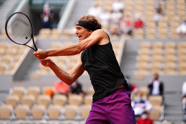 Mandatory Credit: Photo by Javier Garcia BPI Shutterstock (12014081fu) Alexander Zverev during his third round match French Open Tennis, Day Six, Roland Garros, Paris, France - 04 Jun 2021 French Open Tennis, Day Six, Roland Garros, Paris, France - 04 Jun 2021  Copyright: xJavierxGarcia BPI Shutterstockx 12014081fu