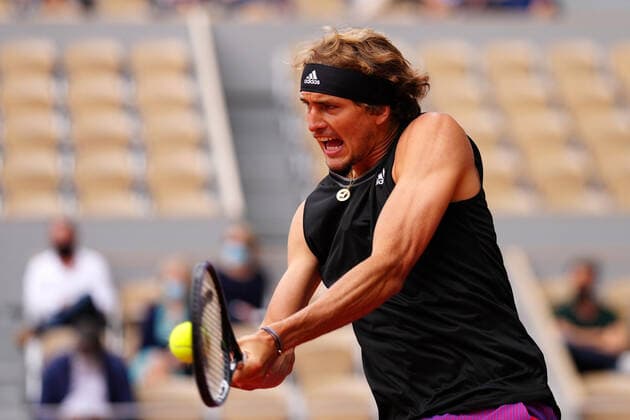 Mandatory Credit: Photo by Javier Garcia BPI Shutterstock (12014081fv) Alexander Zverev during his third round match French Open Tennis, Day Six, Roland Garros, Paris, France - 04 Jun 2021 French Open Tennis, Day Six, Roland Garros, Paris, France - 04 Jun 2021  Copyright: xJavierxGarcia BPI Shutterstockx 12014081fv