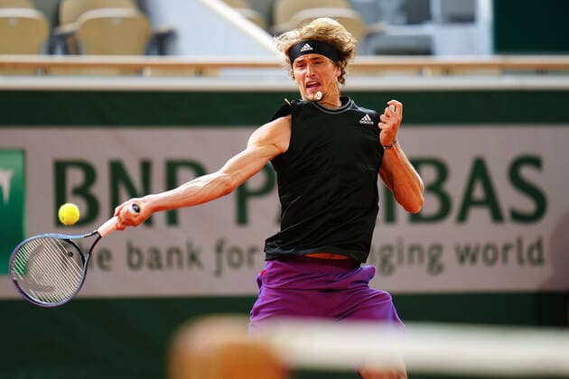 Mandatory Credit: Photo by Javier Garcia BPI Shutterstock (12014081gn) Alexander Zverev during his third round match French Open Tennis, Day Six, Roland Garros, Paris, France - 04 Jun 2021 French Open Tennis, Day Six, Roland Garros, Paris, France - 04 Jun 2021  Copyright: xJavierxGarcia BPI Shutterstockx 12014081gn