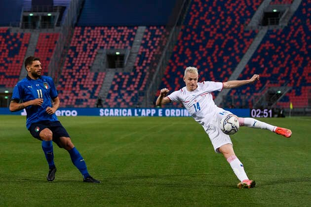 Photo LaPresse - Fabio Ferrari June 04, 2021 Bologna, Italy soccer Italy vs Czech Republic - Friendly match - & x2018;Dall Ara Stadium of Bologna. In the pic:Jankto(Czech Republic)  Copyright: xFabioxFerrari LaPressex