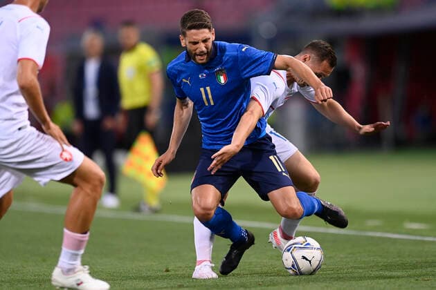 Photo LaPresse - Fabio Ferrari June 04, 2021 Bologna, Italy soccer Italy vs Czech Republic - Friendly match - & x2018;Dall Ara Stadium of Bologna. In the pic:Domenico Berardi (Italy)  Copyright: xFabioxFerrari LaPresex