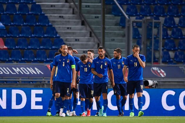 Photo LaPresse - Fabio Ferrari June 04, 2021 Bologna, Italy soccer Italy vs Czech Republic - Friendly match - & x2018;Dall Ara Stadium of Bologna. In the pic:Ciro Immobile (Italy) celebrates after gol 1-0  Copyright: xFabioxFerrari LaPresex