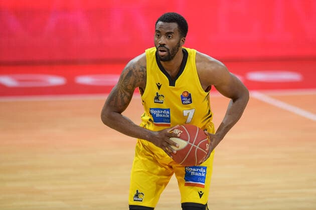 Basketball, BBL, 20210604, FC Bayern München MHP RIESEN Ludwigsburg In the picture Jamel MCLEAN MHP Riesen Ludwigsburg, 7 Munich Audi Dome Bayern Germany Copyright: Passion2Press MarkusxFischerx