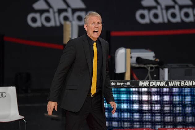 Basketball, BBL, 20210604, FC Bayern München MHP RIESEN Ludwigsburg In the picture Head Coach of the MHP Riesen Ludwigsburg John PATRICK Munich Audi Dome Bayern Germany Copyright: Passion2Press MarkusxFischerx