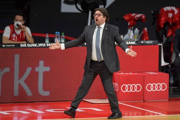 Basketball, BBL, 20210604, FC Bayern München MHP RIESEN Ludwigsburg In the picture Head Coach of FC Bayern München Andrea TRINCHIERI Munich Audi Dome Bayern Germany Copyright: Passion2Press MarkusxFischerx
