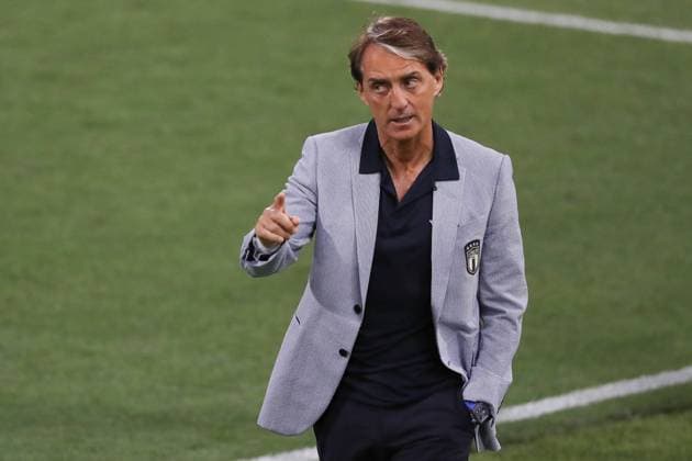 Bologna, Italy, 4th June 2021. Roberto Mancini Head coach of Italy reacts during the International Football Friendly match at Stadio Dall Ara, Bologna. Picture credit should read: Jonathan Moscrop Sportimage EDITORIAL USE ONLY. No use with unauthorised audio, video, data, fixture lists, club league logos or live services. Online in-match use limited to 120 images, no video emulation. No use in betting, games or single club league player publications. SPI-1074-0010