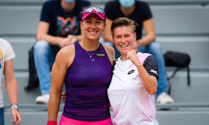 Mandatory Credit: Photo by Rob Prange Shutterstock (12014076gh) Nicole Melichar of the United States & Demi Schuurs of the Netherlands playing doubles at the 2021 Roland Garros Grand Slam Tournament French Open Tennis, Day Six, Roland Garros, Paris, France - 04 Jun 2021 French Open Tennis, Day Six, Roland Garros, Paris, France - 04 Jun 2021  Copyright: xRobxPrange Shutterstockx 12014076gh