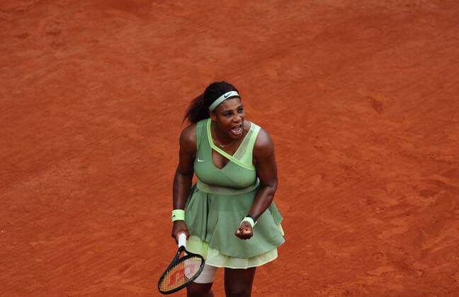 (210605) -- PARIS, June 5, 2021 -- Serena Williams of the United States reacts during the women s singles third round match between Serena Williams of the United States and Danielle Collins of the United States at the French Open tennis tournament at Roland Garros in Paris, France, June 4, 2021. ) (SP)FRANCE-PARIS-TENNIS-ROLAND GARROS-FRENCH OPEN GaoxJing 