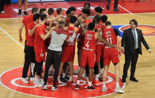 04 06 2021, BBL Play off, FCB Basketball vs Ludwigsburg, Audi Dome Muenchen , in picture FCB Basketball move into the final
