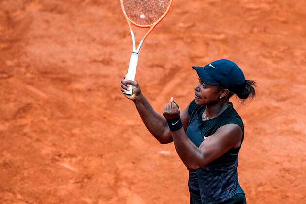TENNIS - French Open 2021 PARIS,FRANCE,05.June.21 - TENNIS - WTA, Tennis Damen Tour, French Open, Roland Garros, Grand Slam. Image shows the rejoicing of Sloane Stephens (USA).  GEPAxpictures xPatrickxSteiner