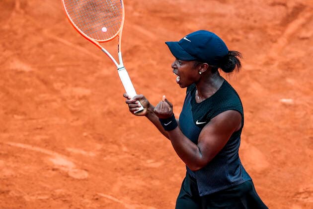 TENNIS - French Open 2021 PARIS,FRANCE,05.June.21 - TENNIS - WTA, Tennis Damen Tour, French Open, Roland Garros, Grand Slam. Image shows the rejoicing of Sloane Stephens (USA).  GEPAxpictures xPatrickxSteiner