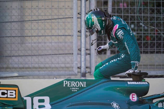 June 5, 2021, Baku, Azerbaijan: LANCE STROLL of Canada and Aston Martin F1 Team is seen after crashing during the qualifying session of the 2021 FIA Formula 1 Azerbaijan Grand Prix at Baku City Circuit in Baku, Azerbaijan. Baku Azerbaijan - ZUMAg147 20210605_zap_g147_006 Copyright: xJamesxGasperottix
