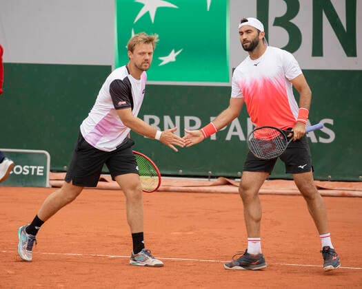 Kevin Krawietz GER Horia Tecau ROU , Mens Doubles Tennis French Open 2021 Grand Slam Roland Garros Paris France 5 June 2021 Copyright: xJuergenxHasenkopfx