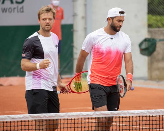 Kevin Krawietz GER Horia Tecau ROU cheer after their win, jubilation, joy, emotion, Mens Doubles Tennis French Open 2021 Grand Slam Roland Garros Paris France 5 June 2021 Copyright: xJuergenxHasenkopfx