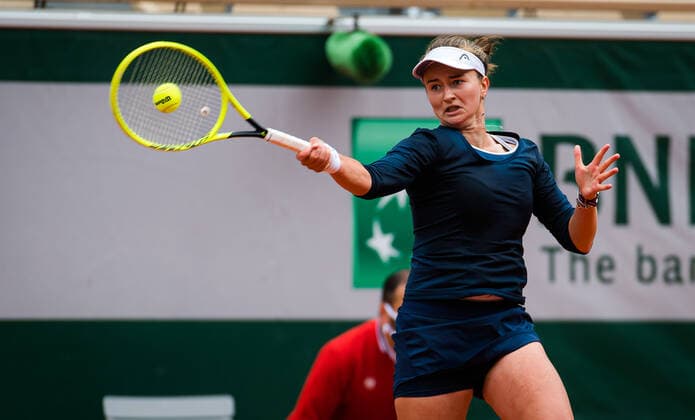 June 5, 2021, PARIS, FRANCE: Barbora Krejcikova of the Czech Republic in action during the third round at the 2021 Roland Garros Grand Slam Tournament against Elina Svitolina of the Ukraine PARIS FRANCE - ZUMAa181 20210605_zaa_a181_061 Copyright: xRobxPrangex