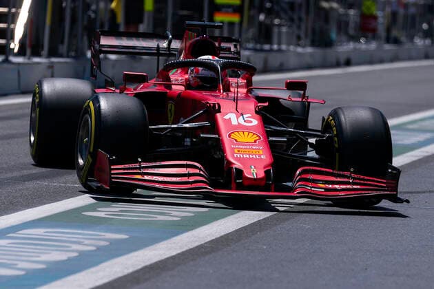 F1 Grand Prix of Azerbaijan 16 Charles Leclerc (MON, Scuderia Ferrari Mission Winnow), F1 Grand Prix of Azerbaijan at Baku City Circuit on June 5, 2021 in Baku, Azerbaijan. (Photo by COLOMBO IMAGES FIA Pool via HOCH ZWEI) Baku Azerbaijan Poolfoto HOCH ZWEI Pool COLOMBO IMAGES ,EDITORIAL USE ONLY