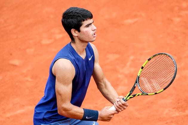 TENNIS - French Open 2021 PARIS,FRANCE,05.June.21 - TENNIS - ATP, Tennis Herren World Tour, French Open, Roland Garros, Grand Slam. Image shows Carlos Alcaraz (ESP).  GEPAxpictures xPatrickxSteiner