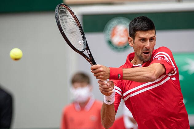 Novak DJOKOVIC of Serbia plays a ball against Ricardas BERANKIS of Lituania during the men s single on the third round of the French Open tennis tournament at Roland Garros in Paris, France, 5 June 2021.  Copyright: xAurelienxMorissardx