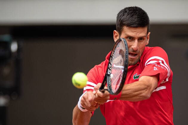 Novak DJOKOVIC of Serbia plays a ball against Ricardas BERANKIS of Lituania during the men s single on the third round of the French Open tennis tournament at Roland Garros in Paris, France, 5 June 2021.  Copyright: xAurelienxMorissardx