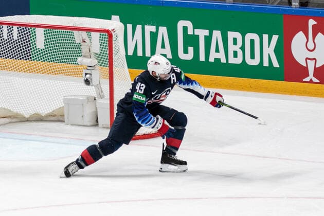 Eishockey, WM, Halbfinale, USA - Kanada June 5, 2021, Riga, Latvia: Riga, Latvia, Arena Riga, June 05, 2021, Goal by Blackwell (USA) during World Championship, WM, Weltmeisterschaft 2021 - Semi Finals - USA vs Canada - Ice hockey, Eishockey Ice Hockey - World Championship 2021 - Semi Finals - USA vs Canada, riga, Latvia  - ZUMAl164 20210605_zsa_l164_082 Copyright: xAndreaxRex