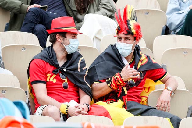 TENNIS - French Open 2021 PARIS,FRANCE,05.June.21 - TENNIS - WTA, Tennis Damen Tour, French Open, Roland Garros, Grand Slam. Image shows fans of Elise Mertens (BEL).  GEPAxpictures xPatrickxSteiner